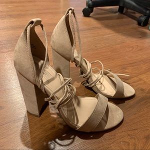 Forever 21 3-Inch nude block heels USED ONCE